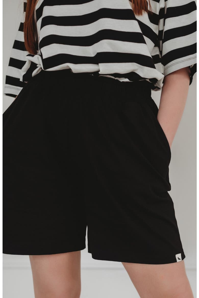 Organic Cotton Audrey Shorts, Alternate, color, Black