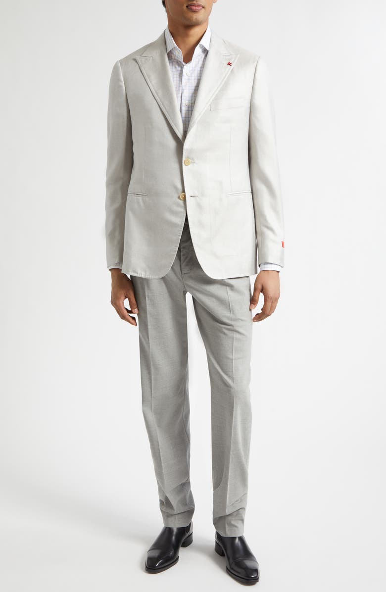 ISAIA Unito Soft Silk Twill Sport Coat, Alternate, color, White