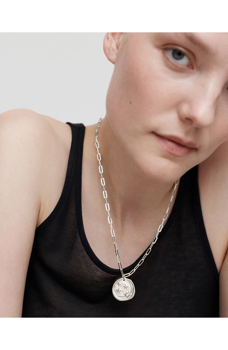 Monica Vinader Talisman Recycled Sterling Silver & Diamond Pendant Necklace, Alternate, color, Sterling Silver