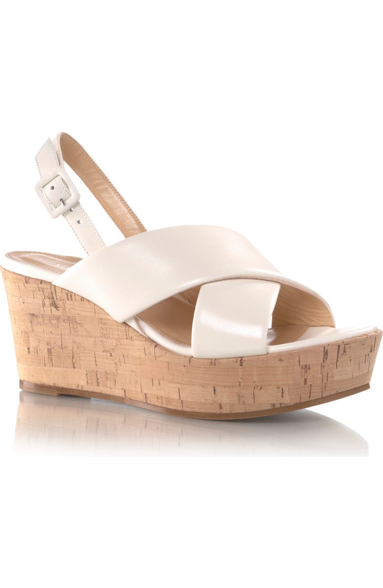 MARION PARKE Maren Slingback Platform Wedge Sandal, Main, color, Light Cream