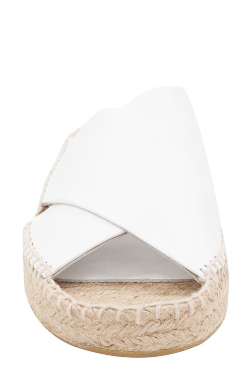Andre Assous Estelle Espadrille Platform Slide Sandal In White