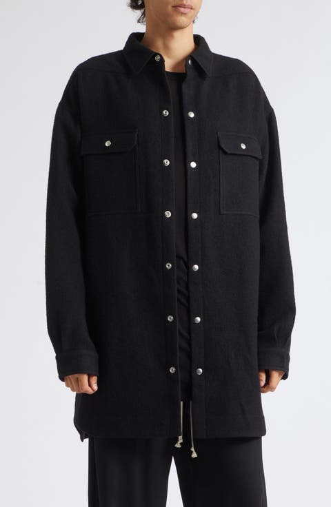 Oversize Tower Wool Melton Snap-Up Overshirt