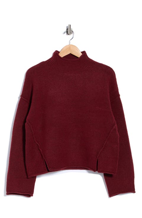 Exposed Seam Turtleneck Sweater