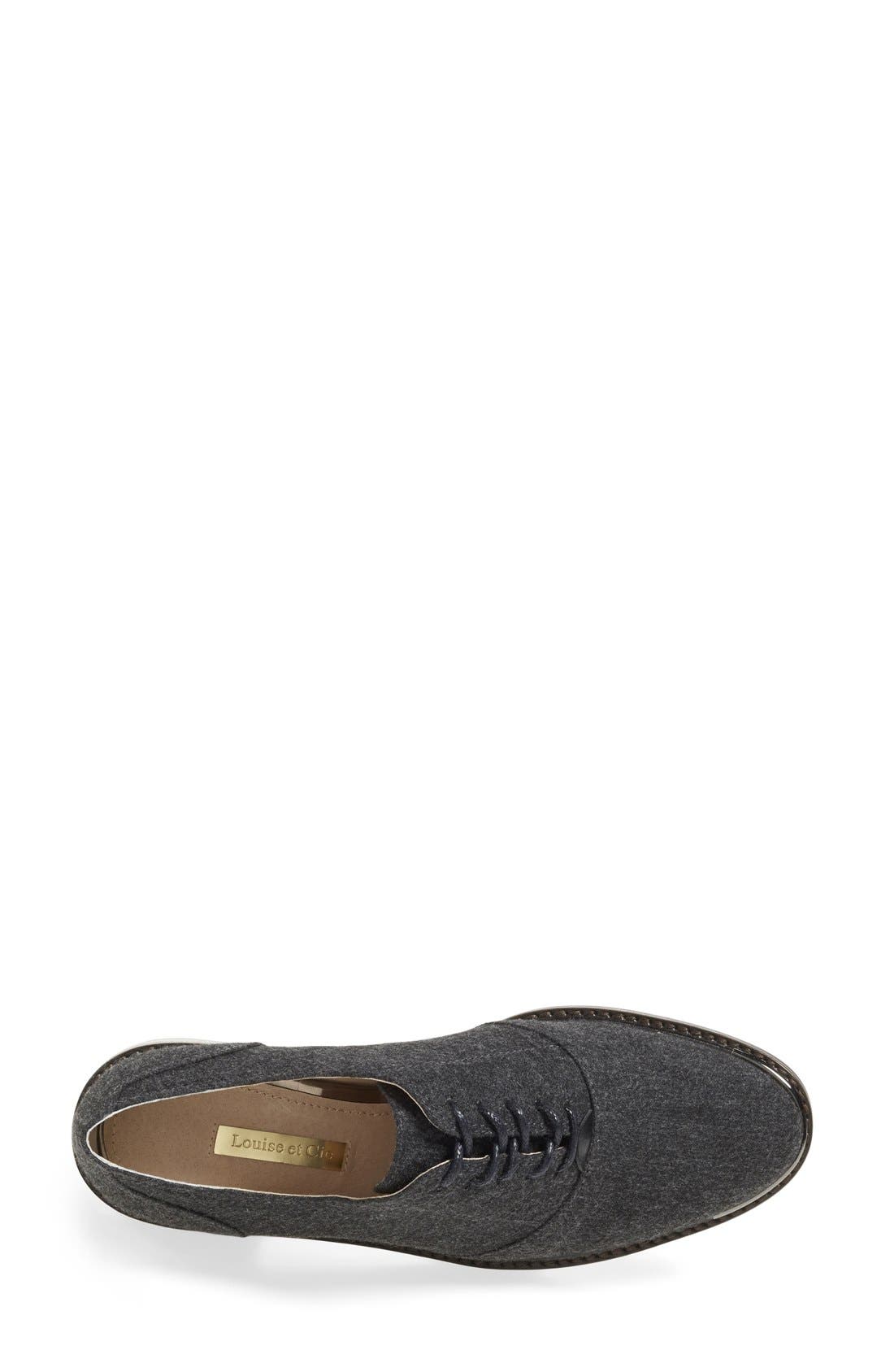 'Franny' Oxford Flat, Alternate, color, DARK GREY FABRIC