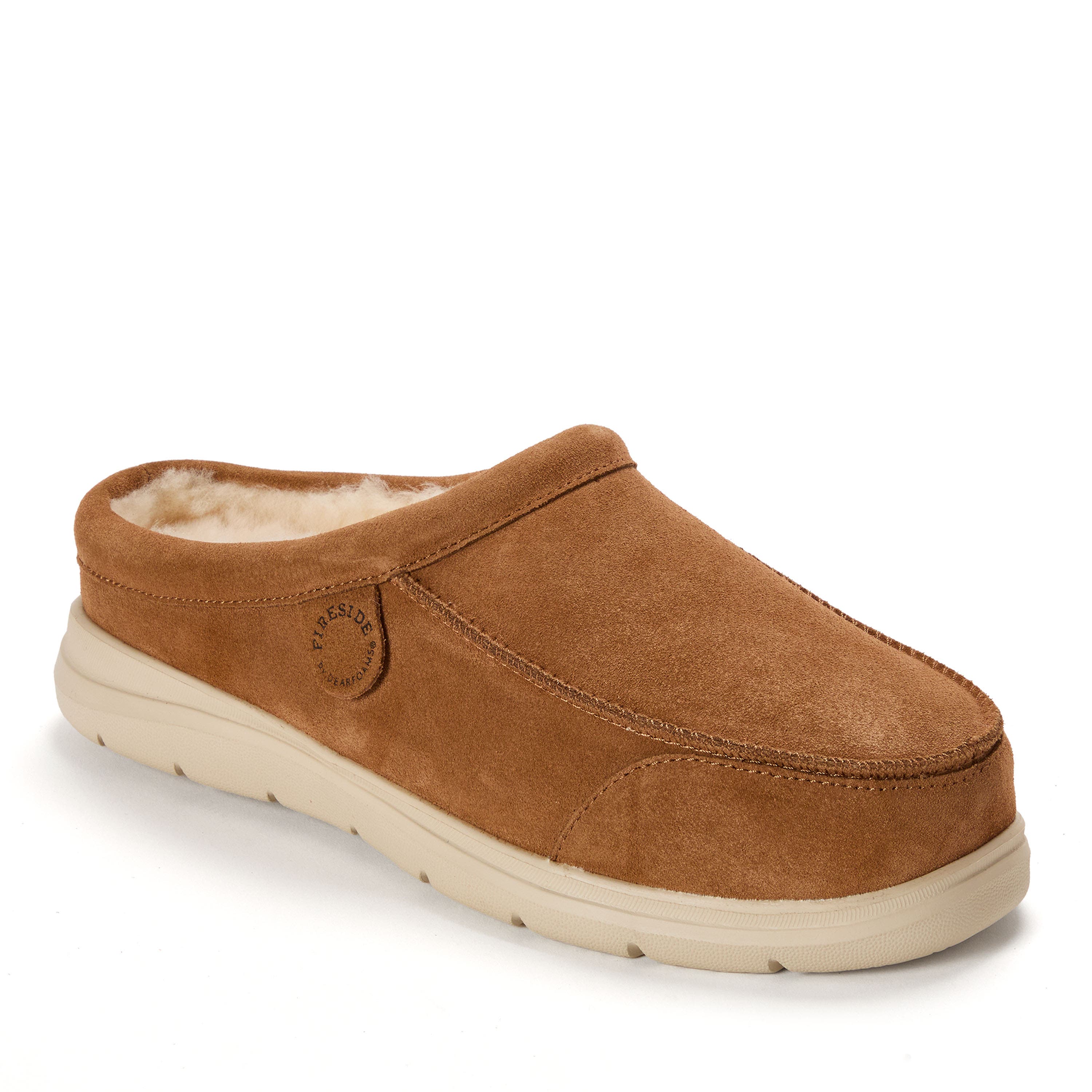 DEARFOAMS Fireside Lithgow Genuine Shearling Clog, Main, color, Chestnut