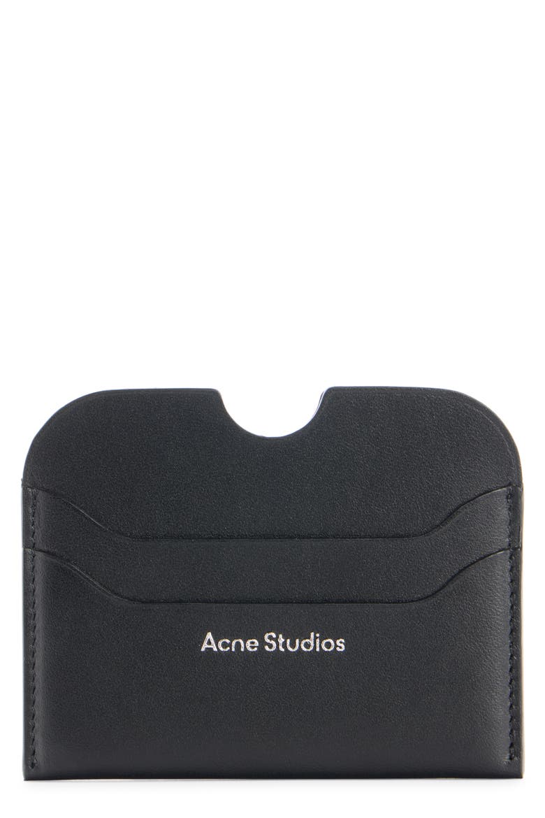 Large Elmas Leather Card Holder, Main, color, BLACK