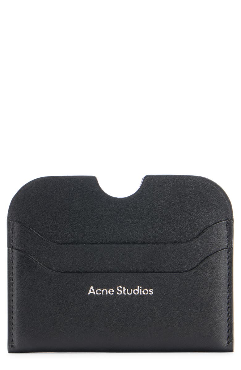 Acne Studios Large Elmas Leather Card Holder, Main, color, Black