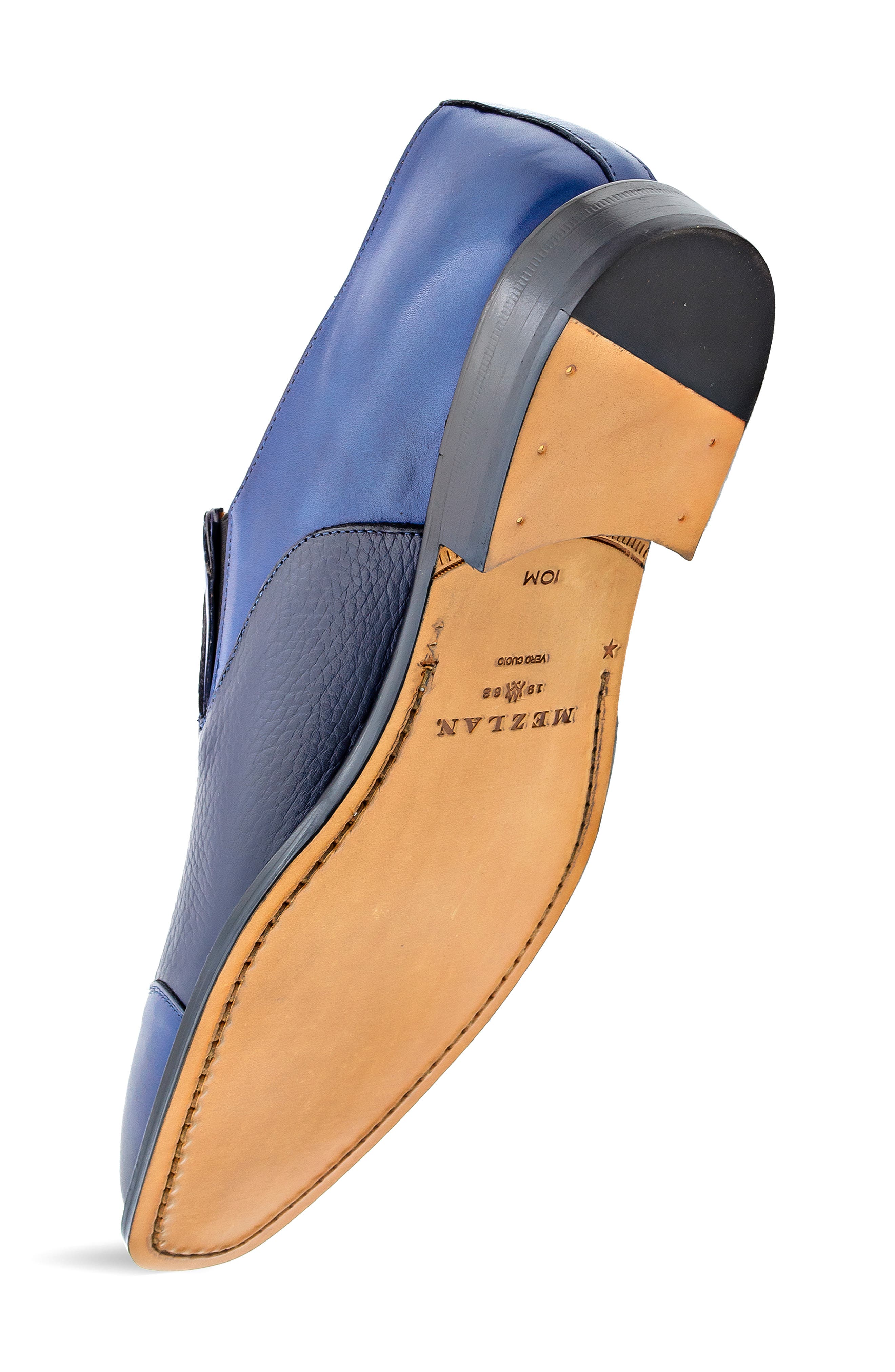 Tassel Ornament Leather Loafer, Alternate, color, BLUE