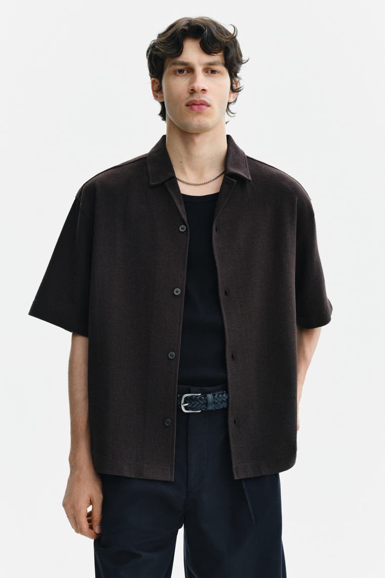 Relaxed Fit Resort Shirt, Main, color, Dark brown