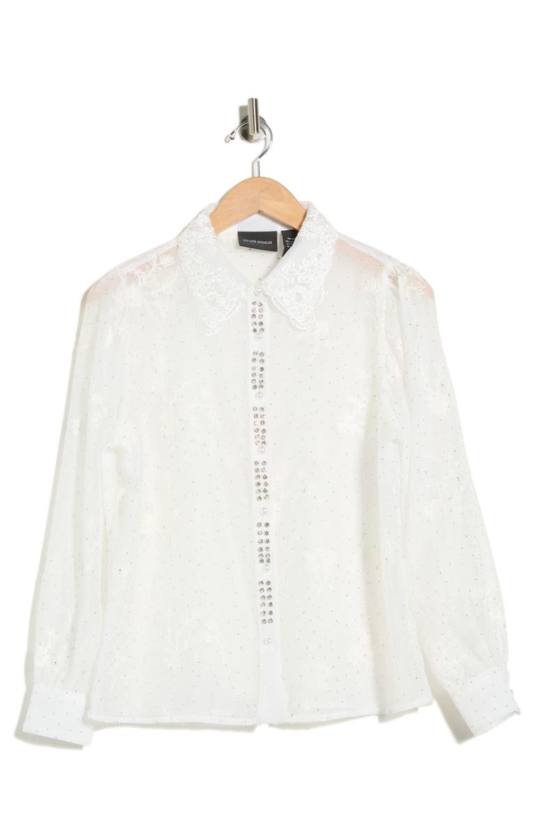 Forgotten Grace Embroidered Long Sleeve Top, Alternate, color, White