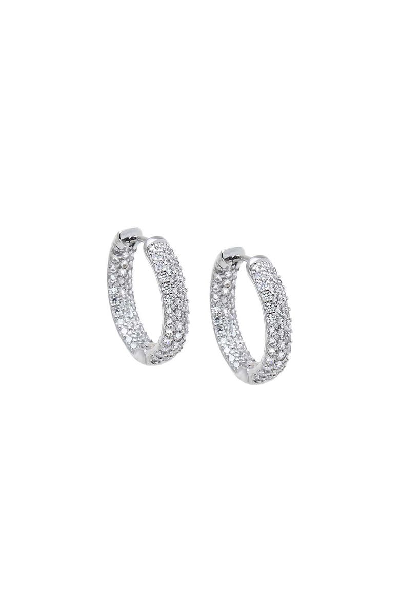 BY ADINA EDEN CZ Classic Pavé Hoop Earring, Main, color, Silver - 18 Mm