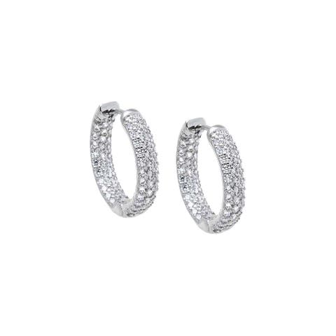 CZ Classic Pavé Hoop Earring