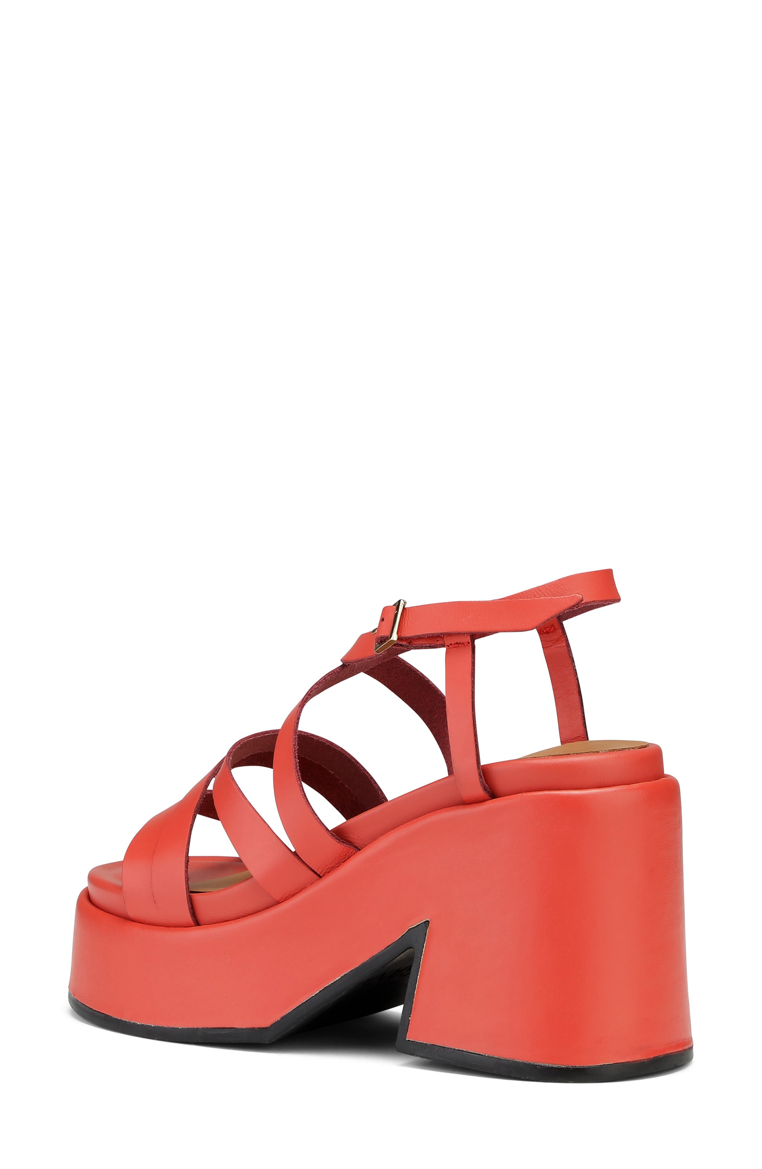 Ganni Strappy Platform Sandal, Alternate, color, Paprika