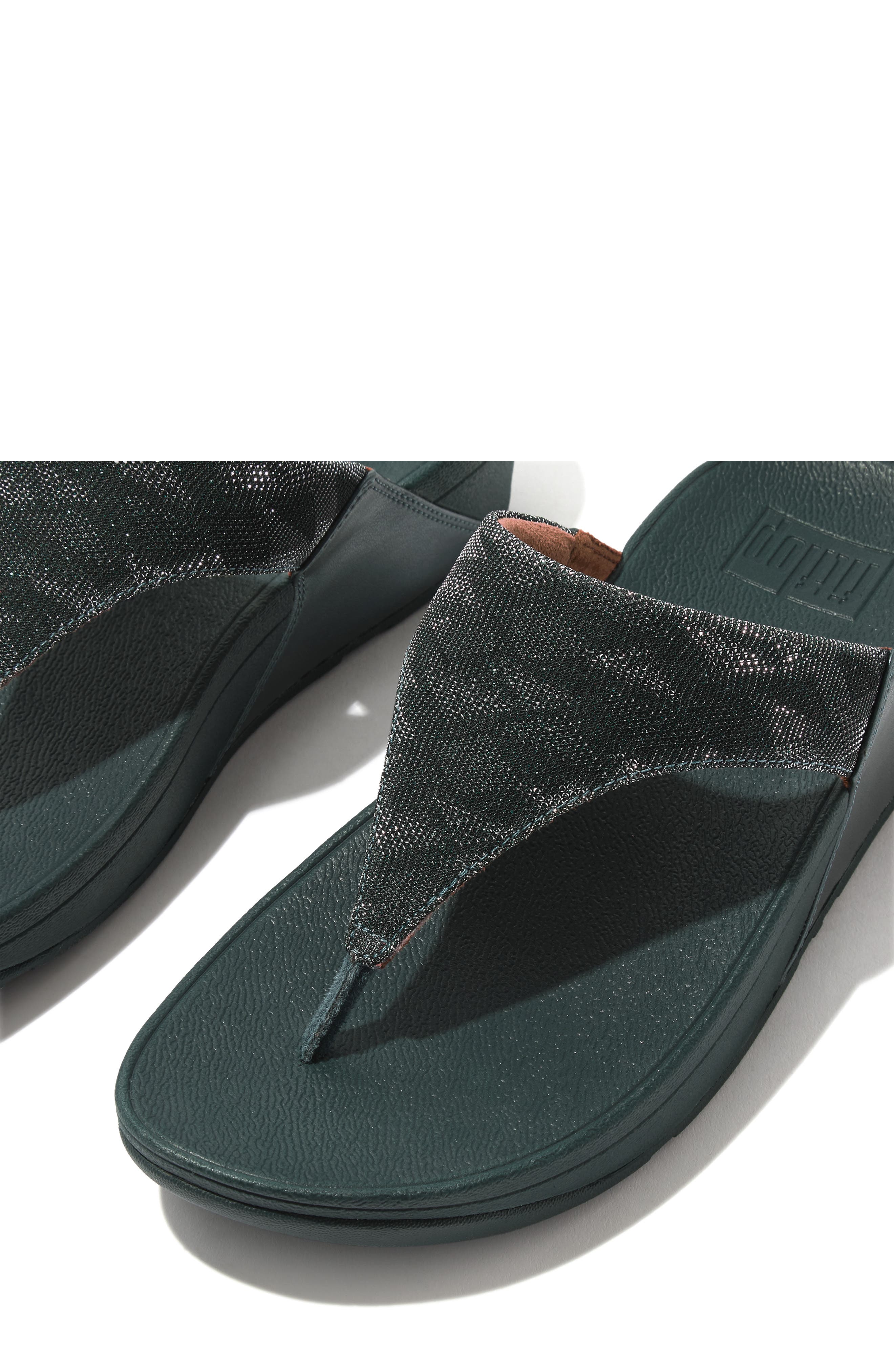 Lulu Glitz Toe Post Sandal, Alternate, color, STEEL BLUE