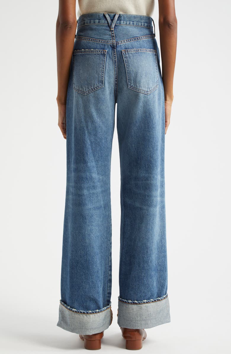 Veronica Beard Taylor High Waist Wide Leg Cuffed Jeans, Alternate, color,