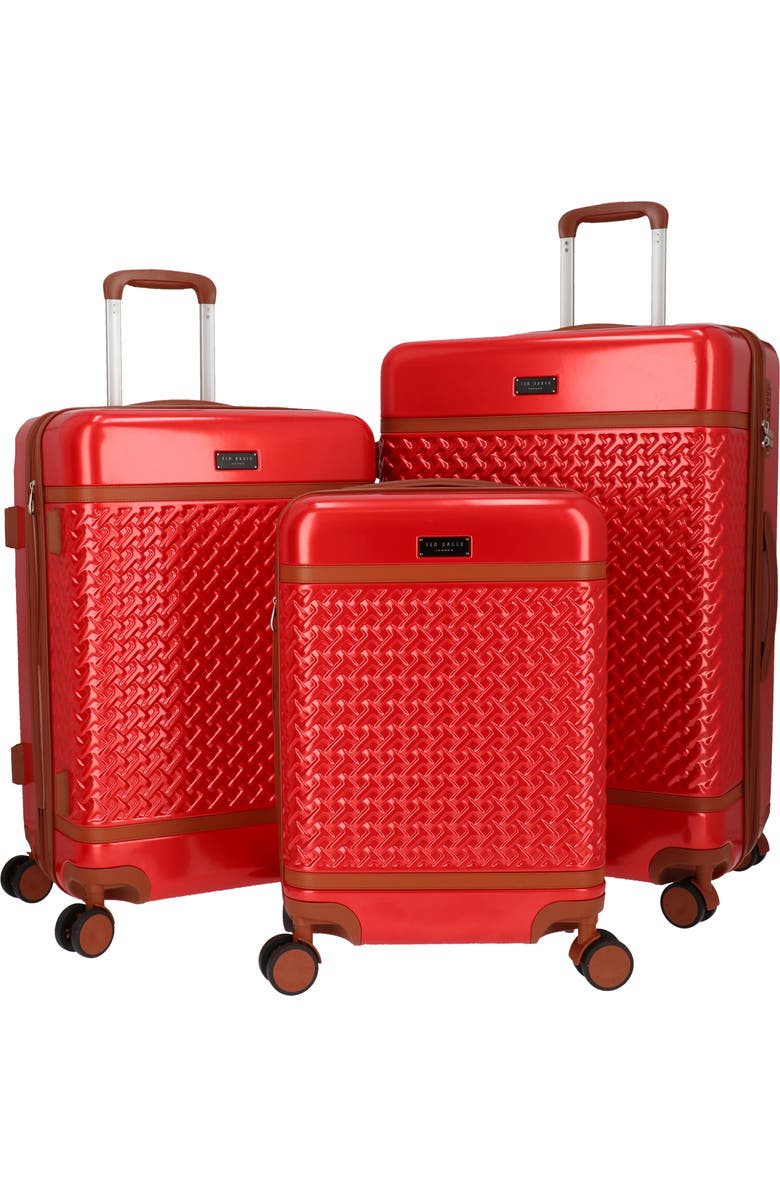 Ted Baker Bolton 3-Piece Hardside Spinner Luggage Set, Main, color, Red