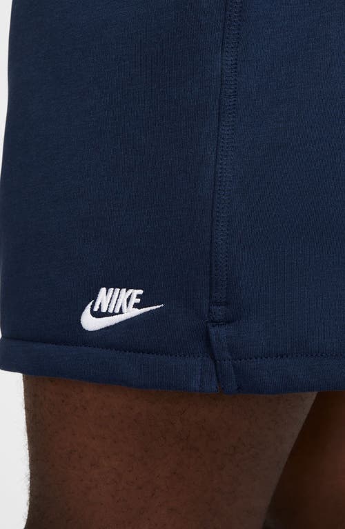 Nike Club French Terry Flow Shorts In Obsidian/white