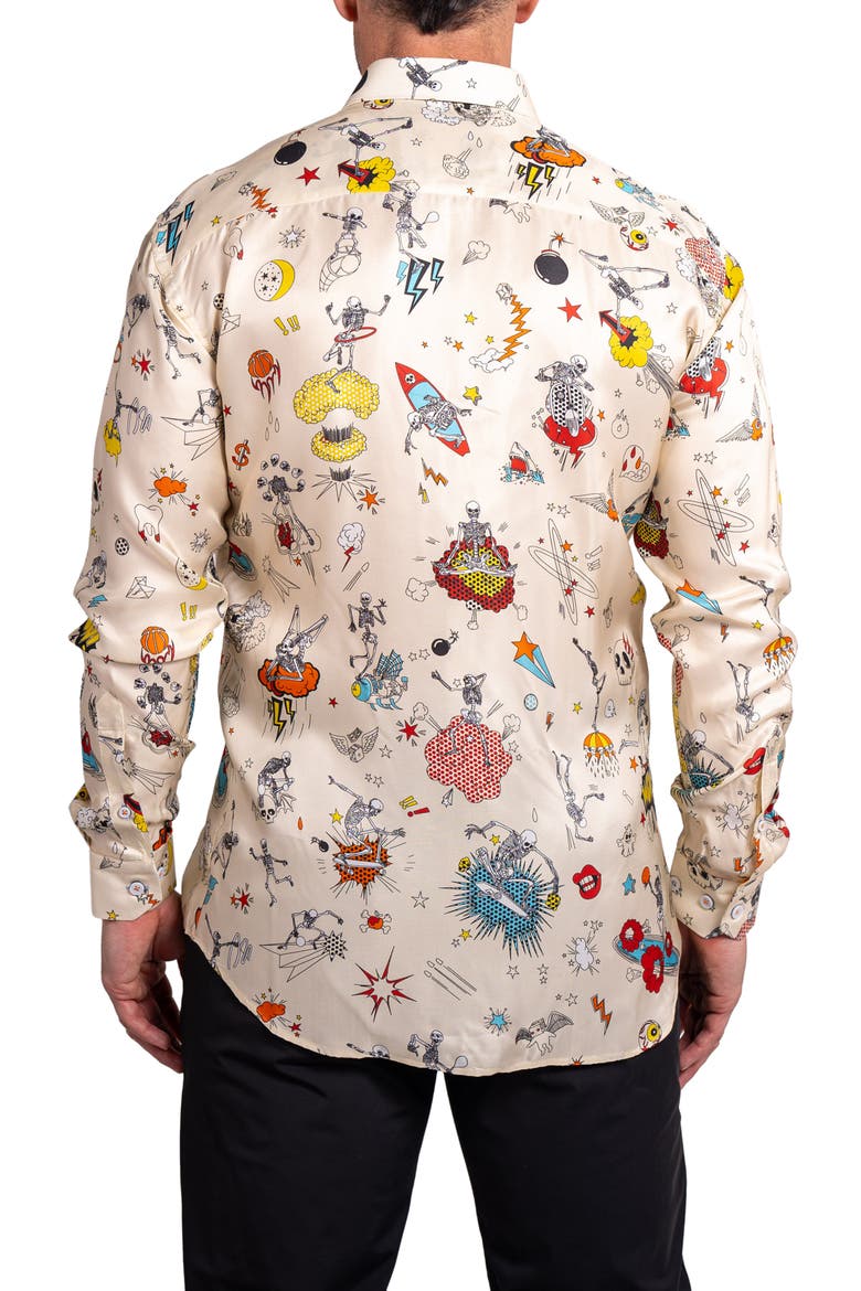 Fibonacci Ascension Contemporary Fit Button-Up Shirt, Alternate, color, IVORY