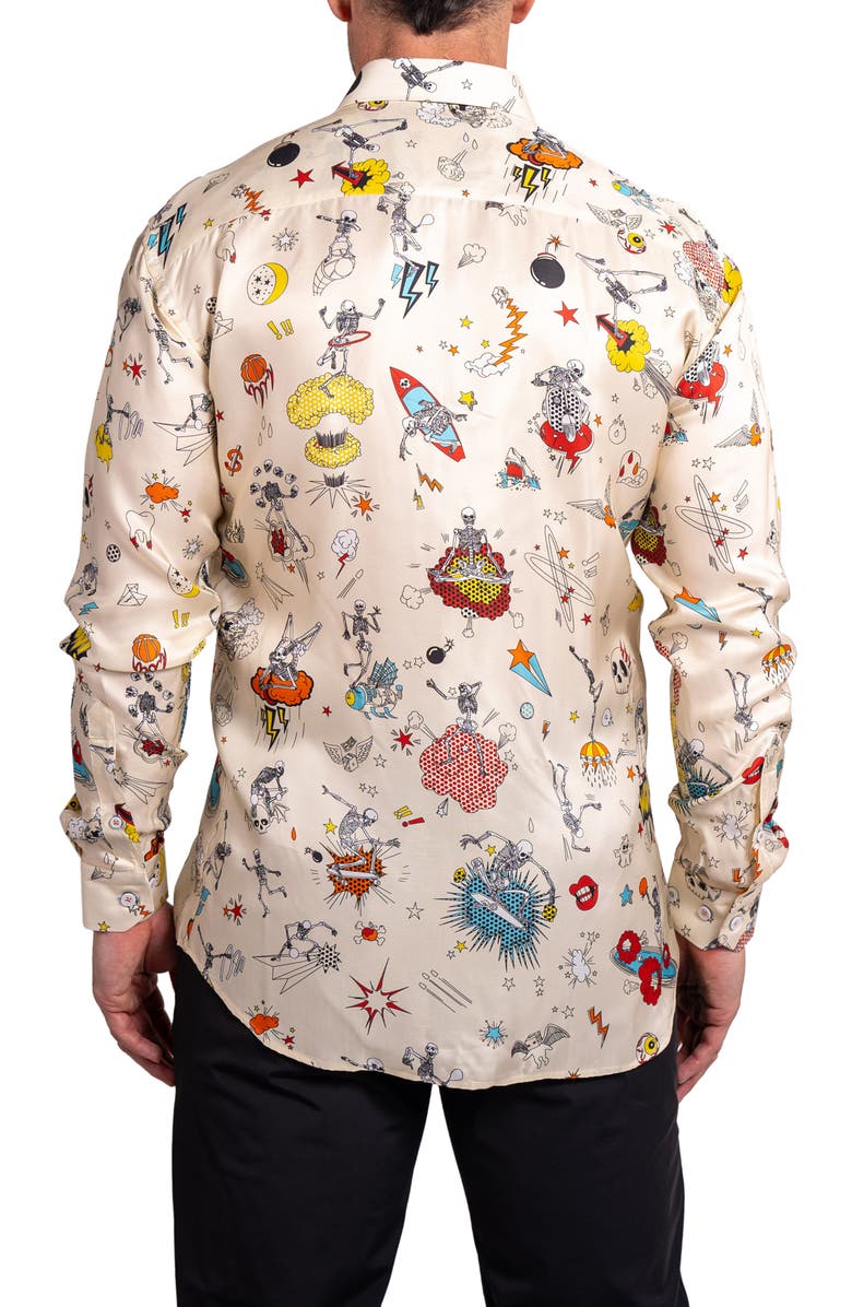 Maceoo Fibonacci Ascension Contemporary Fit Button-Up Shirt, Alternate, color, Ivory