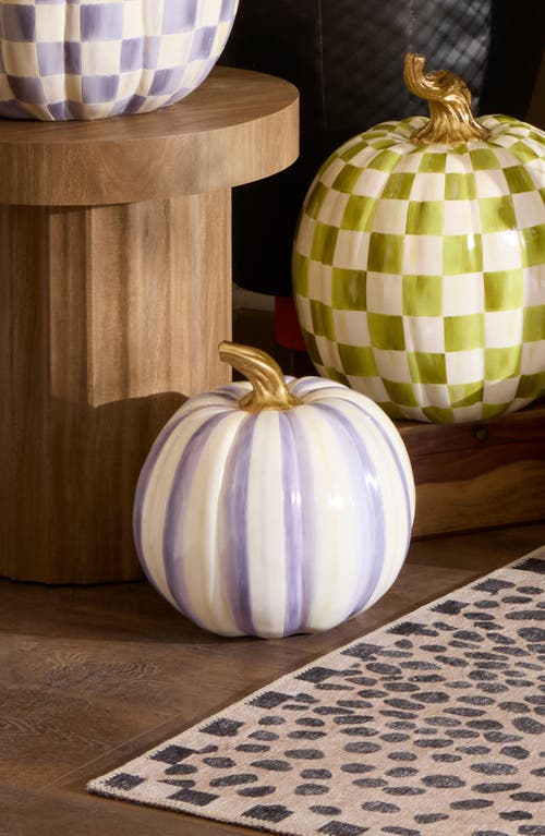 Mackenzie-childs Mackenzie Childs Violet Stripe Pumpkin Decoration In Purple