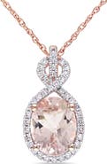 Julianna B. Gemstone & Diamond Infinity Halo Necklace 10K