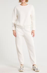 90 DEGREE BY REFLEX Bentley Anya Fleece Crewneck Sweatshirt & Joggers Lounge Set