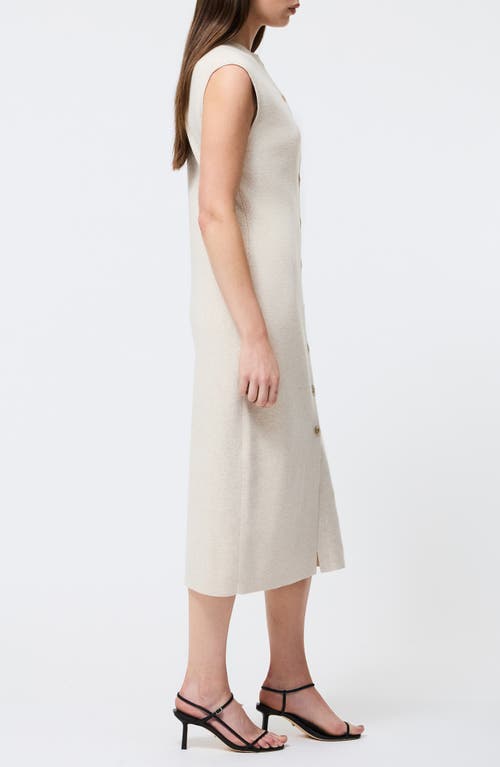 French Connection Marley Knit Button Front Dress In White