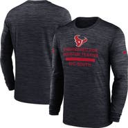 Nike Men's Nike Navy Houston Texans Sideline Velocity Performance Long Sleeve T-Shirt