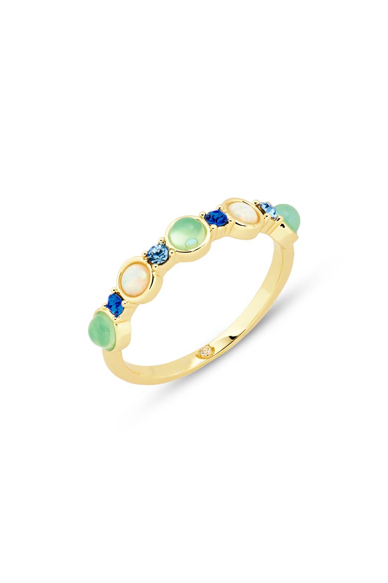 Faux Stone & Crystal Band Ring, Main, color, BLUE MULTI / WHITE / GOLD