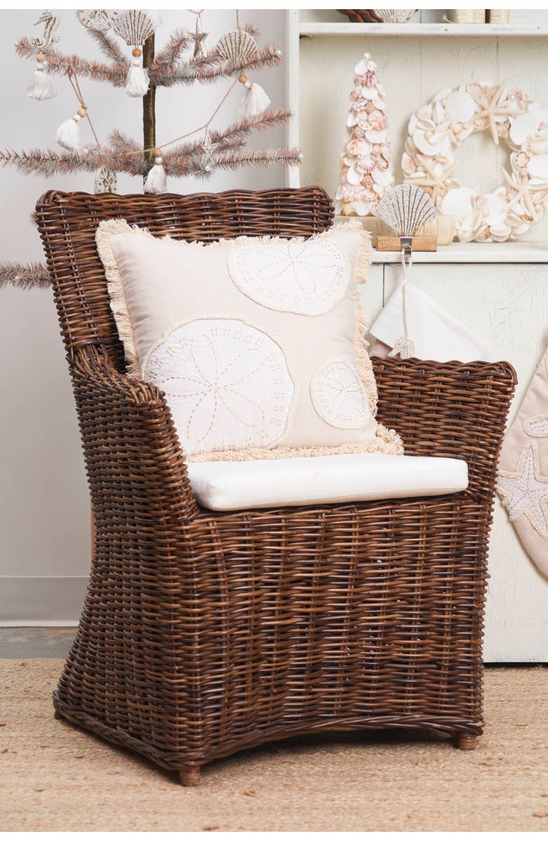 C&F Home Gold Coast Sand Dollars Throw Pillow, 18" x 18", Alternate, color, Off-White