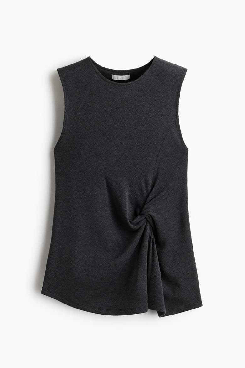 Twist-detail Vest Top, Alternate, color, Dark gray melange
