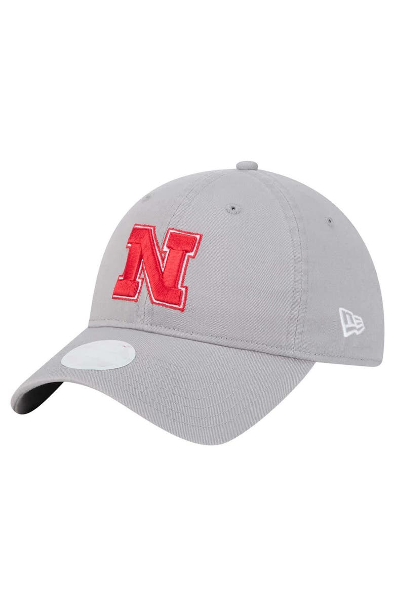 New Era Women's New Era  Gray Nebraska Huskers Logo 9TWENTY Adjustable Hat, Main, color, 