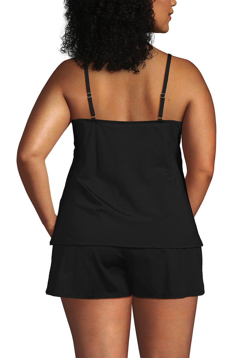 Lands' End Plus Size Tulip Romper Swimsuit, Alternate, color, Black