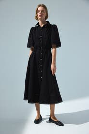 H&M Cotton shirt dress with pintucks