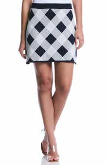Laundry by Shelli Segal Checkered Pattern Sweater Skirt