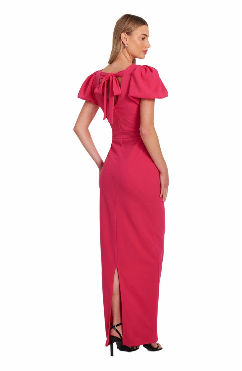 QUIZ Scuba Crepe Maxi Dress With Puff Sleeve, Alternate, color, 
