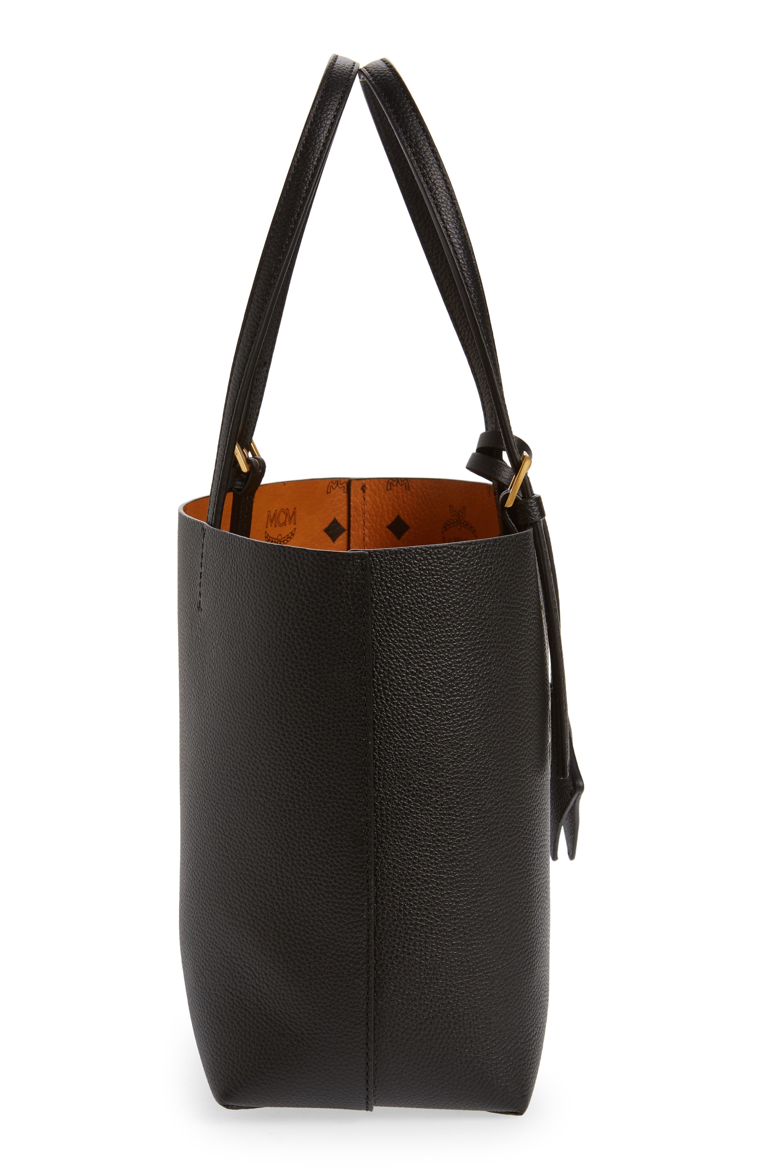 MCM Mini Lauretos Reversible Leather Shopper Bag, Alternate, color, 