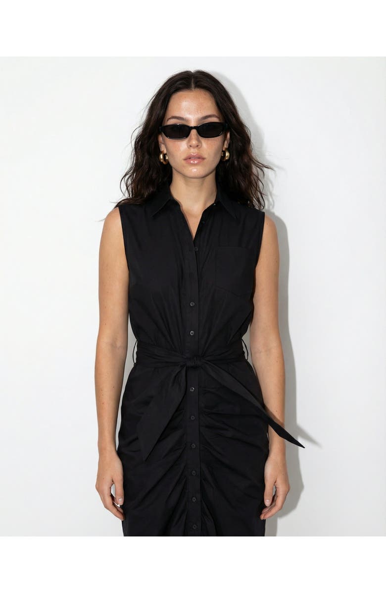 The Shirt by Rochelle Behrens The Sleeveless Wrap Front Dress, Main, color, Black