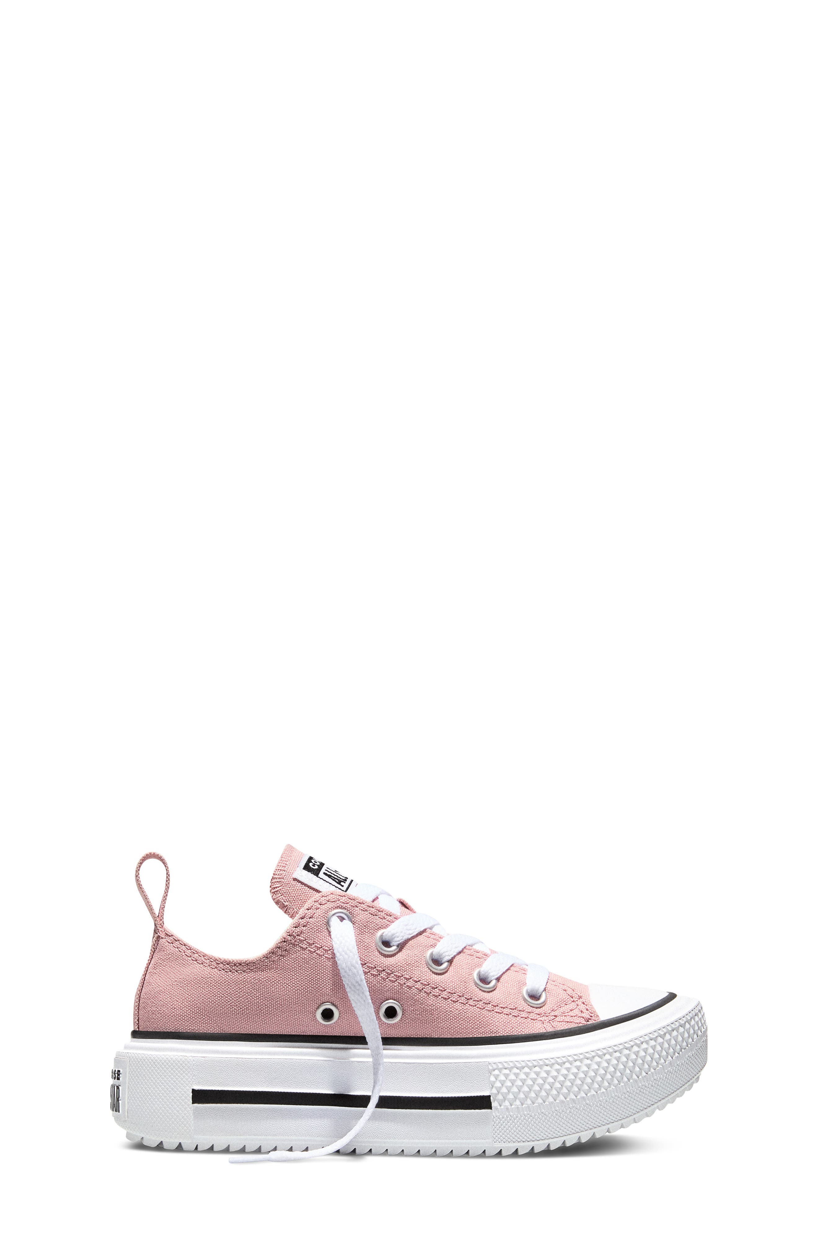 Kids' Chuck Taylor All Star Lift Double Stack Low Top Platform Sneaker, Alternate, color, PETAL PIT/ WHITE/ BLACK