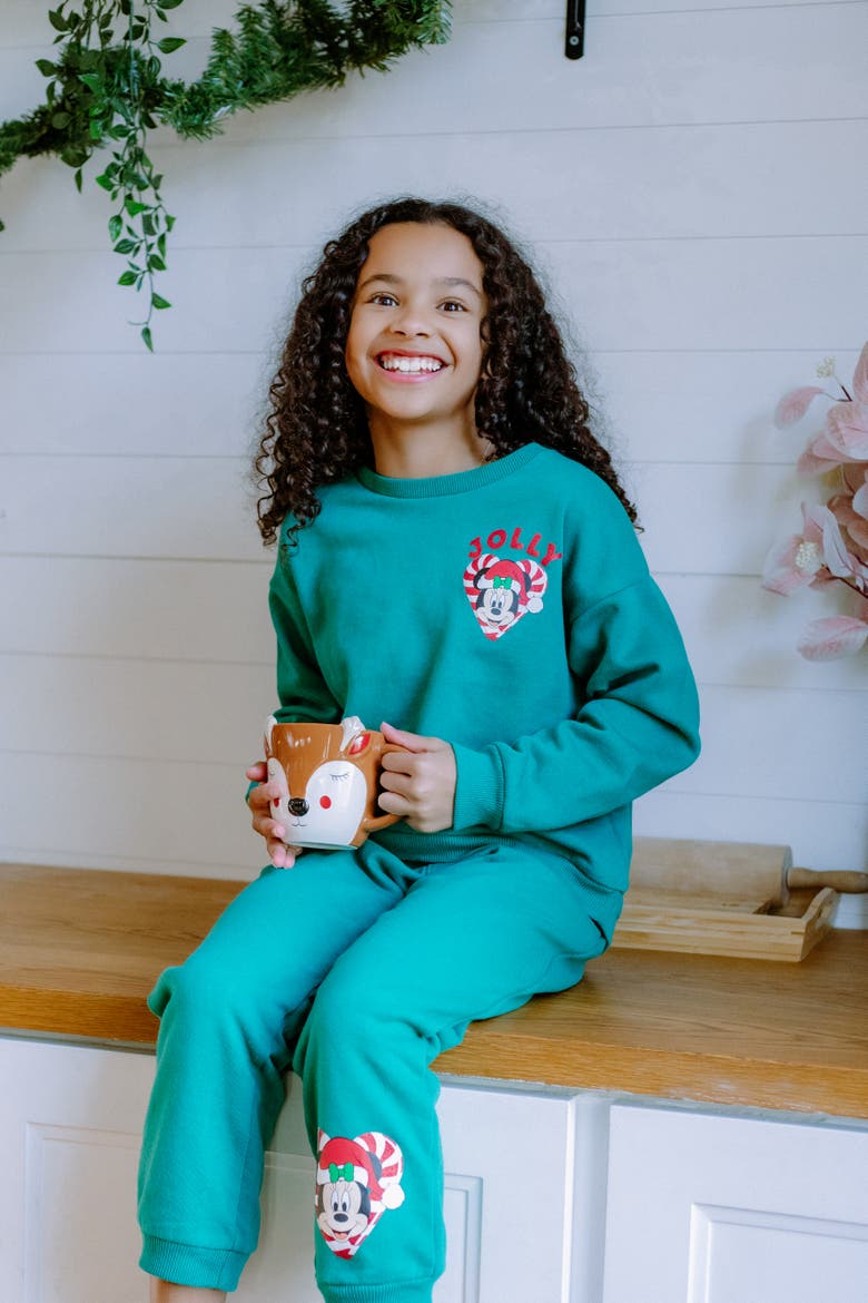 Minnie Mouse Holiday 2-Piece Sweatshirt and Joggers Set, Alternate, color, Green Minnie Mouse
