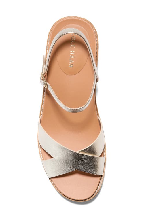 Cole Haan Silvee Espadrille Wedge Sandal In Soft Gold Leather