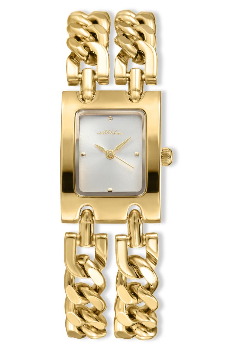 Thick Chain Bracelet Watch, Main, color, VANILLA AND GOLD