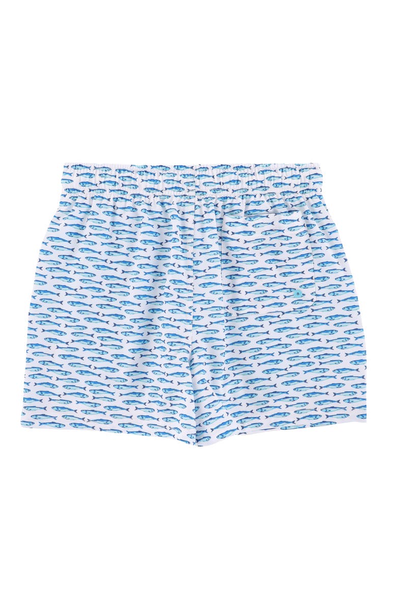 CARIBBEAN JOE Kid's Little Dipper Swim Trunks with Mesh Lining and UPF 50+, Alternate, color, White