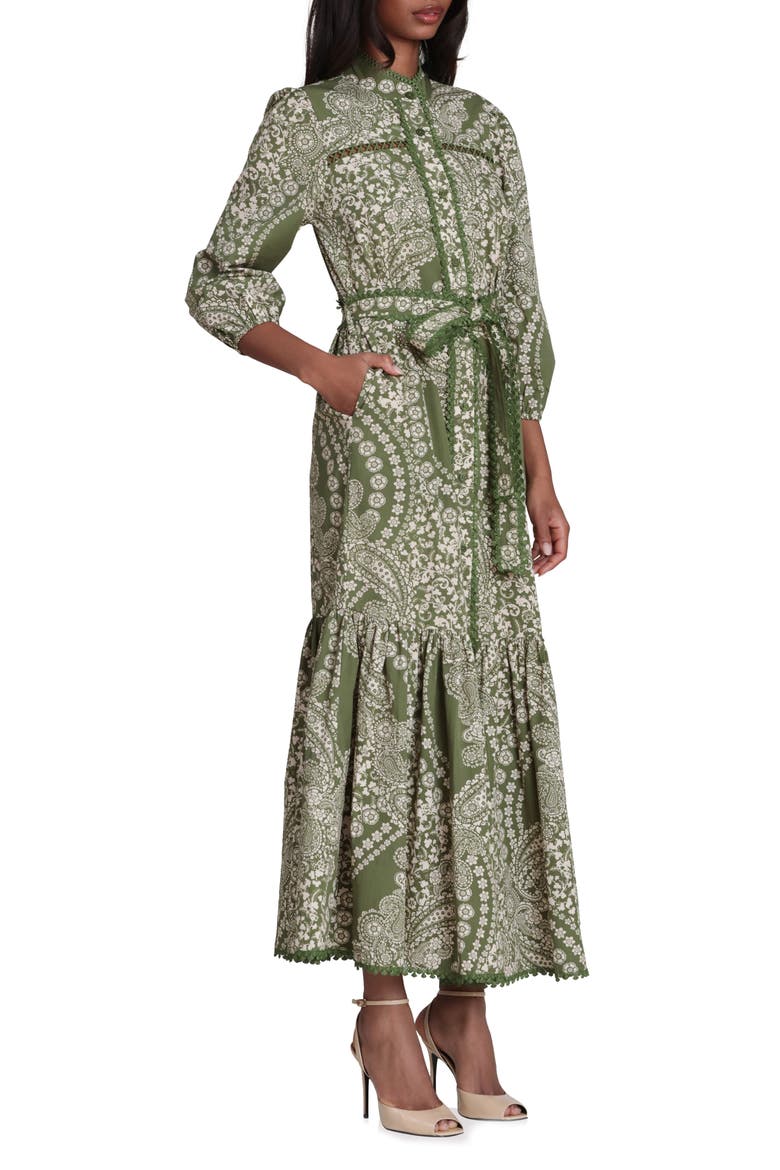 Cotton Poplin Floral Maxi Dress, Alternate, color, POPPY PAISLEY