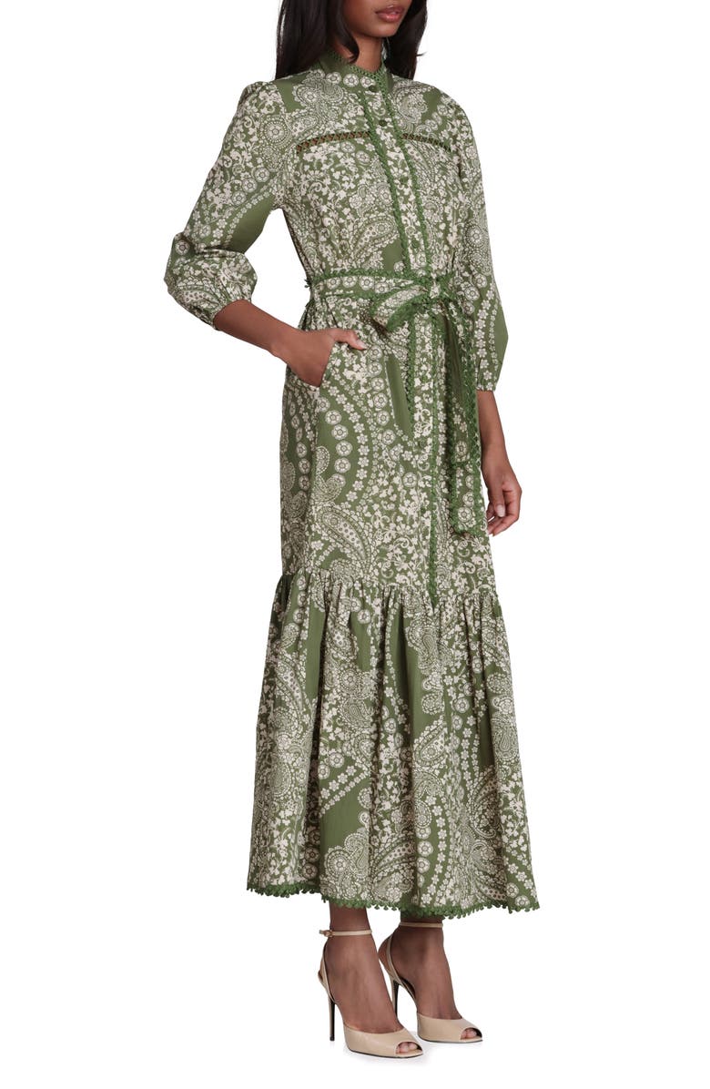 Avec Les Filles Cotton Poplin Floral Maxi Dress, Alternate, color,