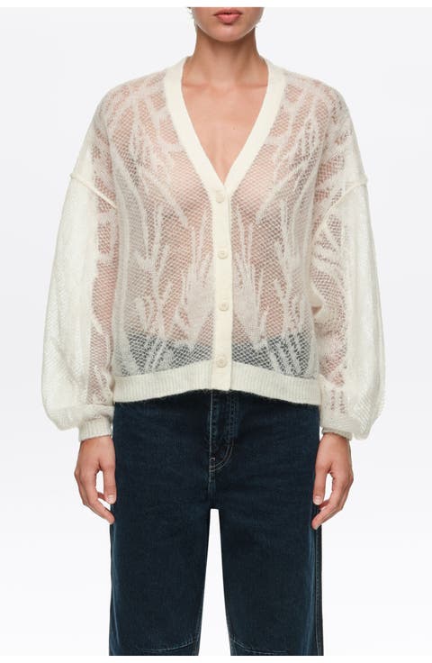 Mohair Openwork Cardigan