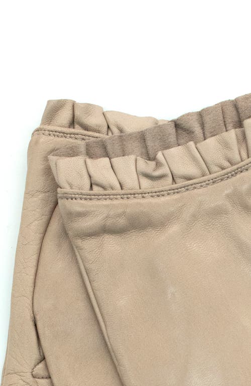Portolano Leather Gloves With Ruffles In Gold