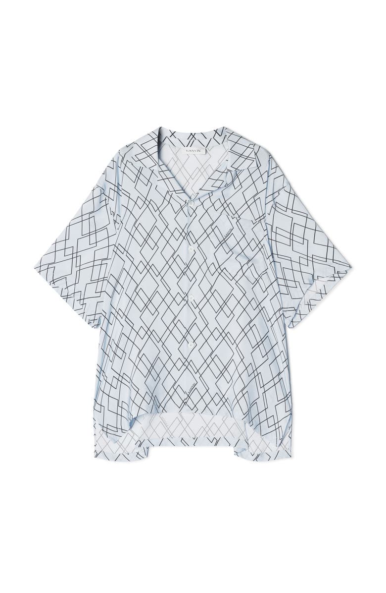 Lanvin Printed Flowy Shirt, Alternate, color, Blue