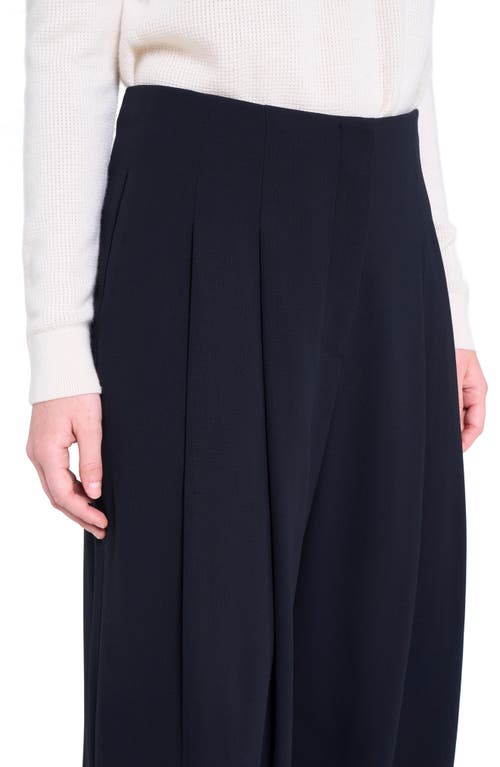 Twp Carrie's Pleated Pinstriped Wool Wide-leg Pants In Blue