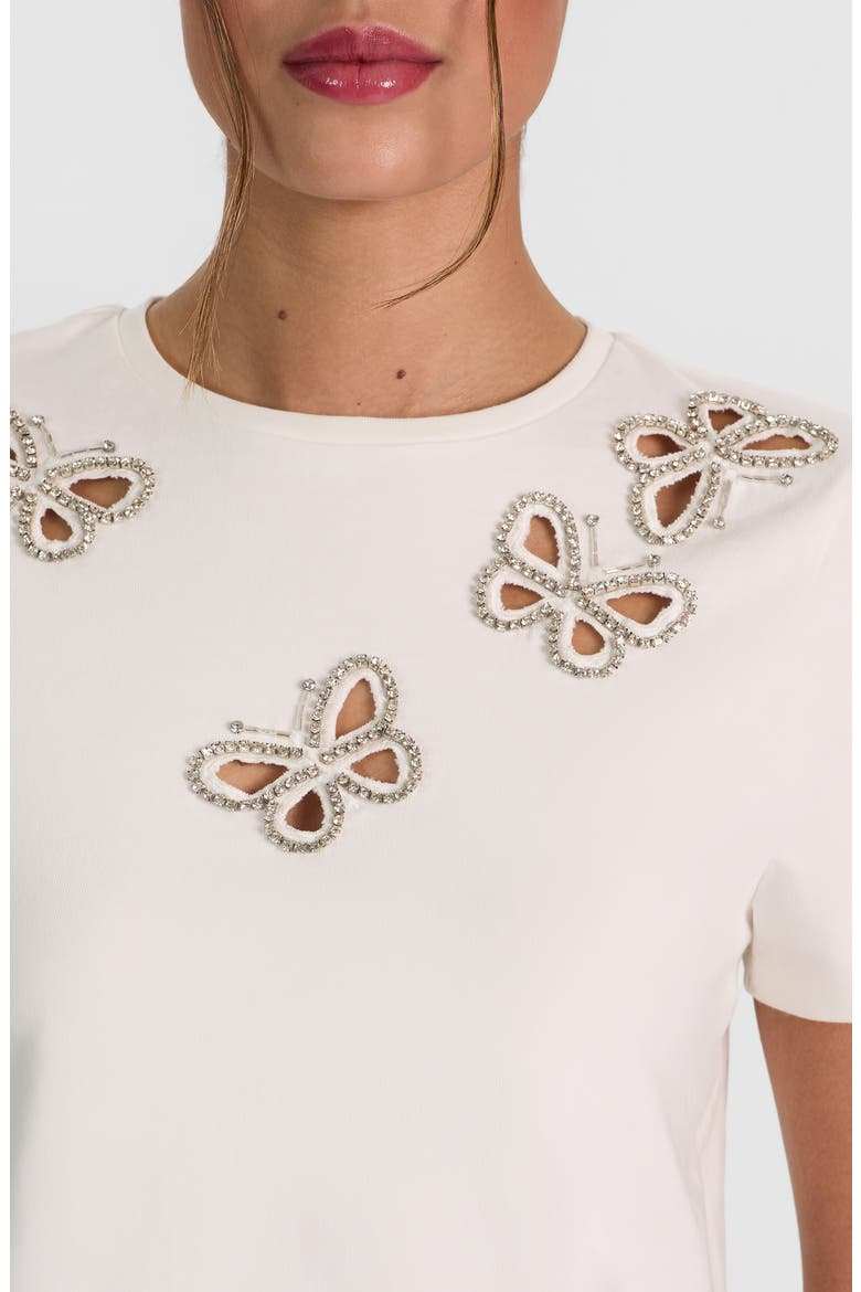 Cindy Embellished Cropped Tee, Alternate, color, OFF WHITE/ SILVER CRYSTAL